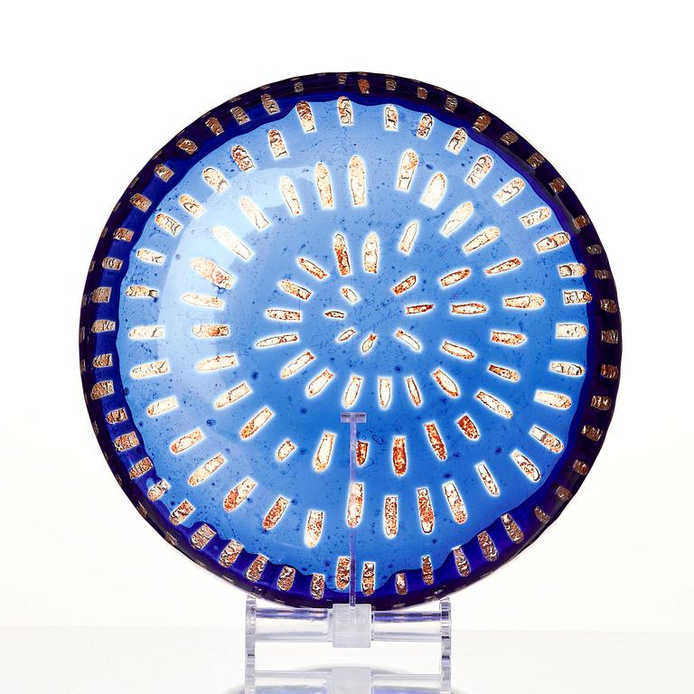 Sven Palmqvist, a ravenna glass bowl, Orrefors, Sweden, 1975, no 6228.