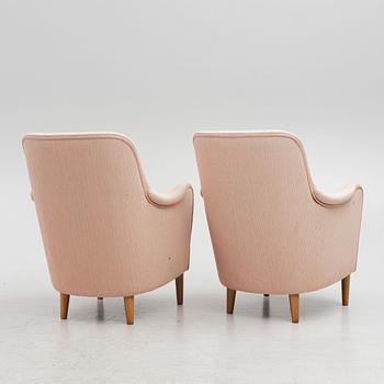 Carl Malmsten, armchairs. A pair, "Samsas", AB OH Sjögren, second half of the 20th century.