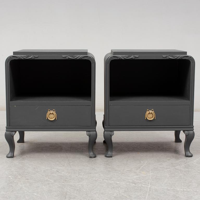 A pair of mid 20th century painted bedside tables.