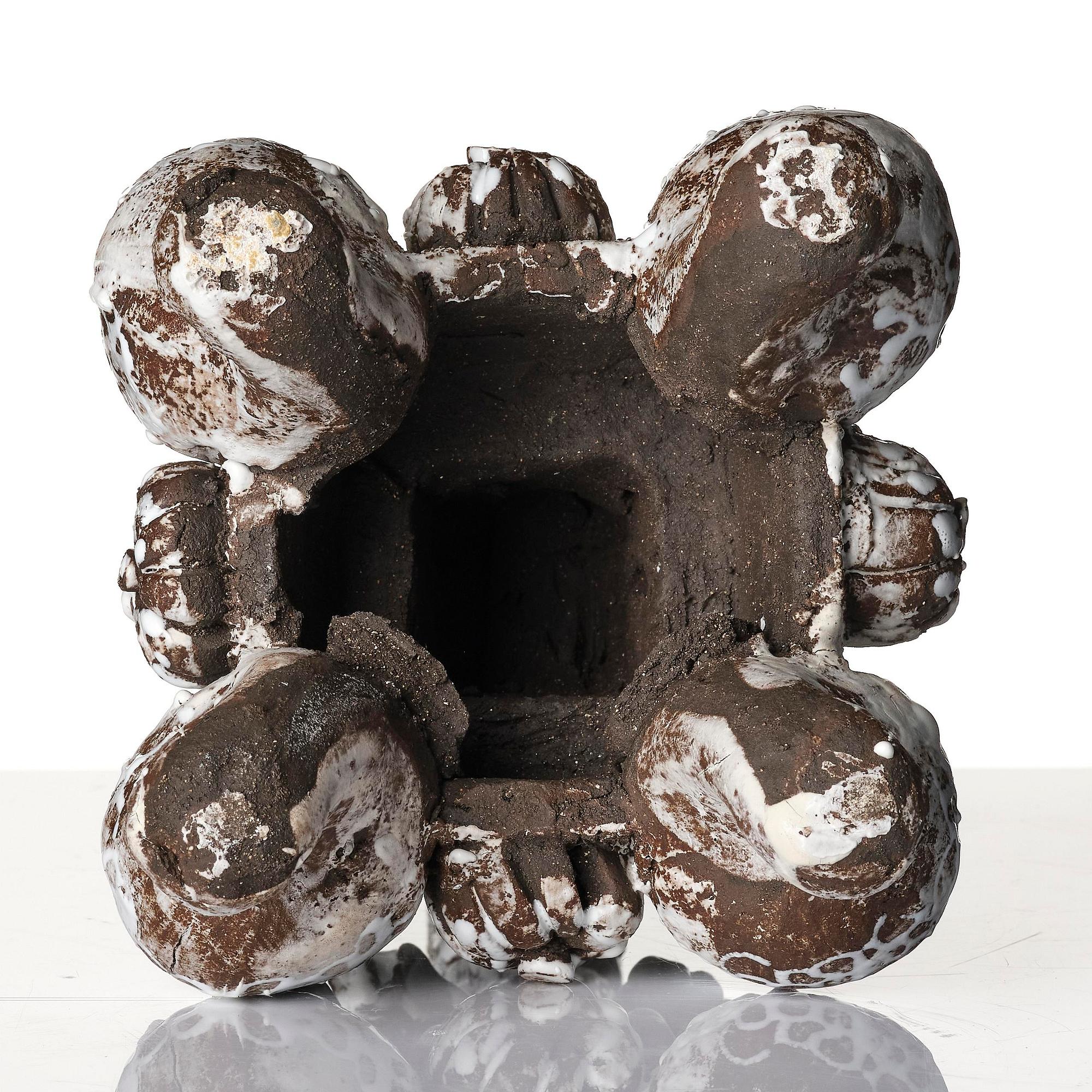 Carl Richard Söderström, a stoneware sculpture/candlestick, executed in his studio, Stockholm, ca 2012.