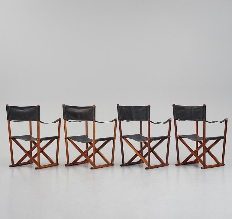 Mogens Koch, four 'MK16' folding chairs, Denmark 1960s.