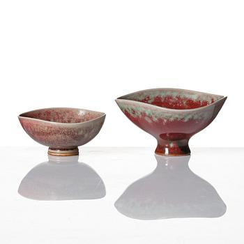 Berndt Friberg, vaser 8 st och skålar, 3 st, Gustavsbergs studio 1960-70-tal.