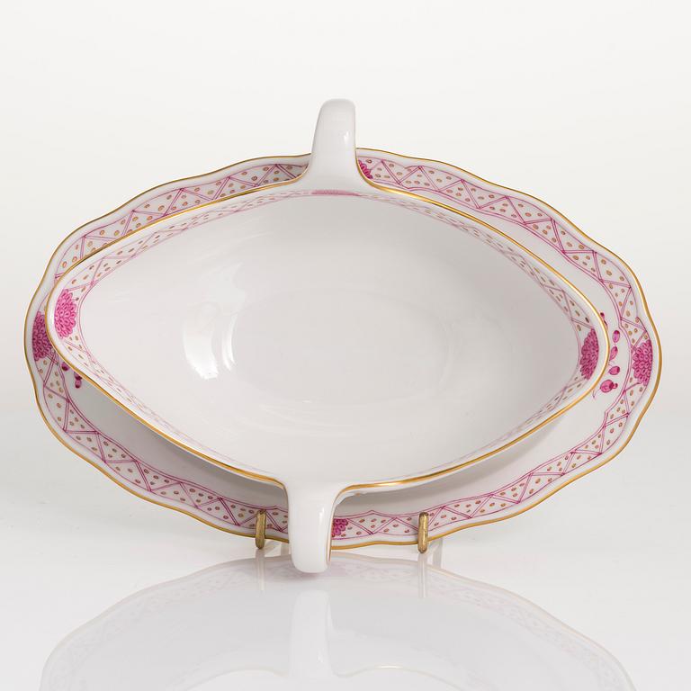 MAT- OCH KAFFESERVIS, 77 delar, porslin, Meissen, "Indische malerei", 1900-talets andra hälft.