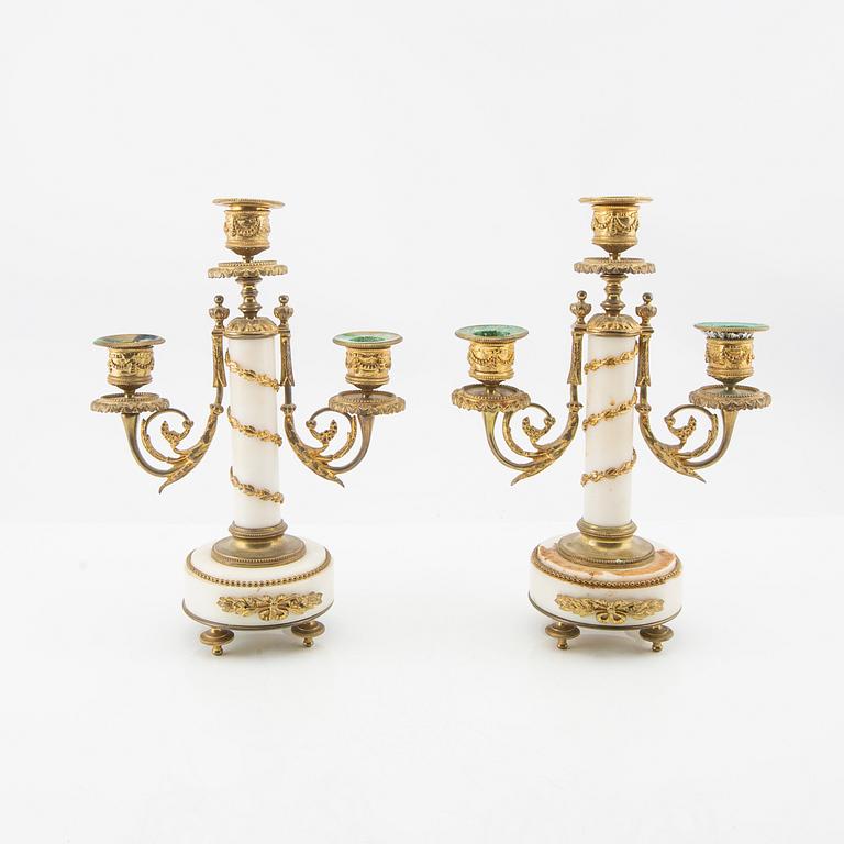 Table garniture 3 pcs, Louis XV style, late 19th century.