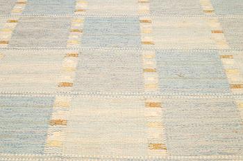 Barbro Nilsson, a carpet, "Falurutan, lättblå III", flat weave, ca 257 x 170 cm, signed AB MMF BN.