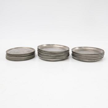 Just Andersen, glass coasters and cups, 23 + 2, Denmark, first half of the 20th century.