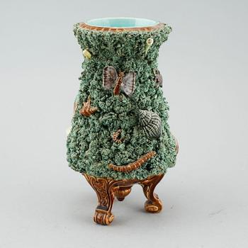 A majolica vase from late 19th century.