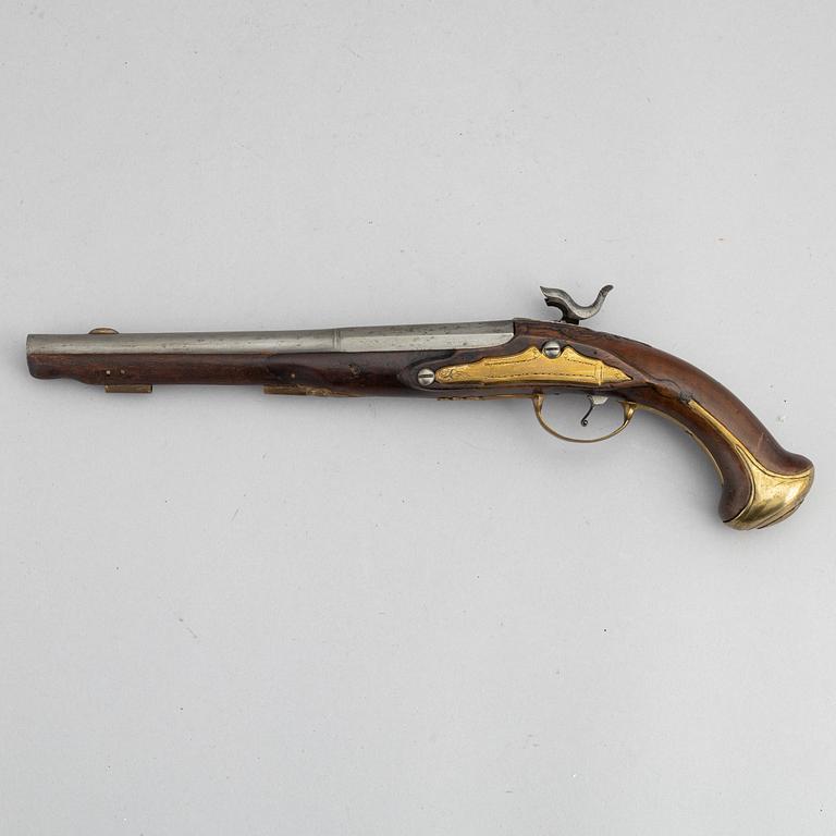 A converted percussion pistol by Sven Ungrot, (1719-95).