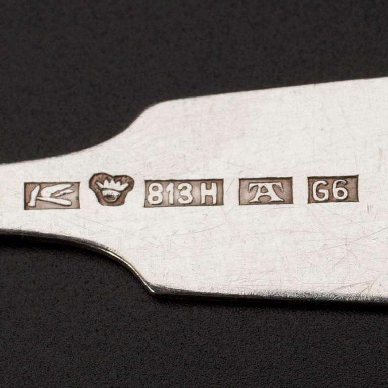 TESKEDAR, silver, Mussla-modell, Finska Guldsmeds AB, Åbo 1936. Vikt 130 g.