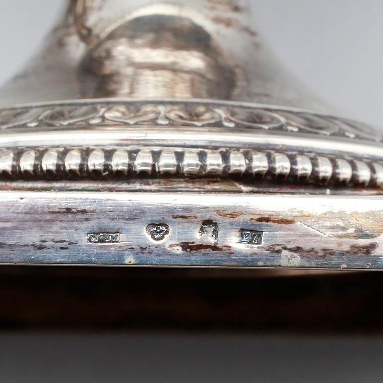 KAFFESERVIS, 3 delar, silver, CG Hallberg, Stockholm 1904. Vikt ca 1016 g.