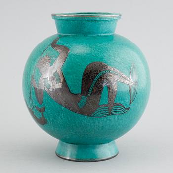 WILHELM KÅGE, vas, stengods, "Argenta", Gustavsberg, 1900-tal.