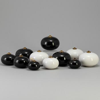 Oil lamps, 11 pieces, "Alladin" design Anne Nilsson, Höganäs, 1980s.