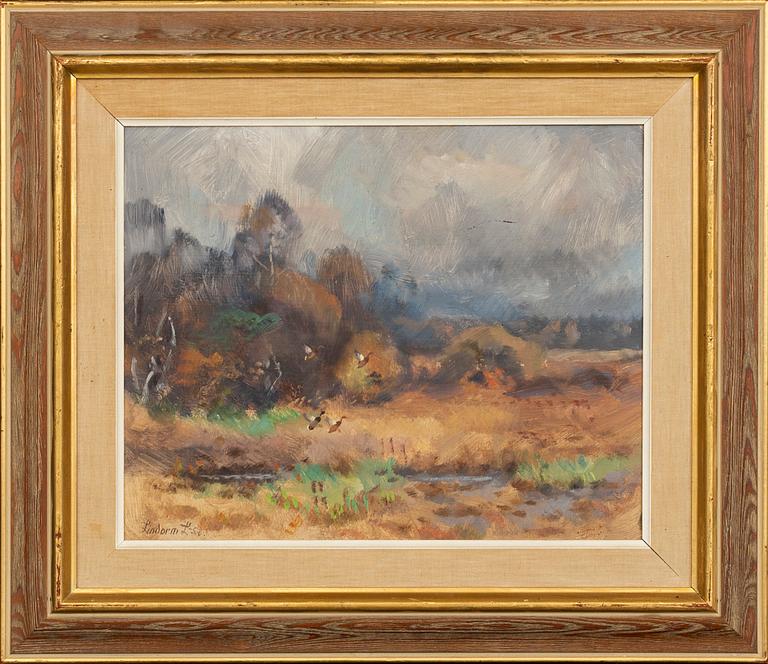 Lindorm Liljefors, oil on canvas. Signed and dated 1958.