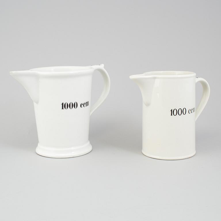 Two porcelain jugs, one by Gustavsber, early 20th century.