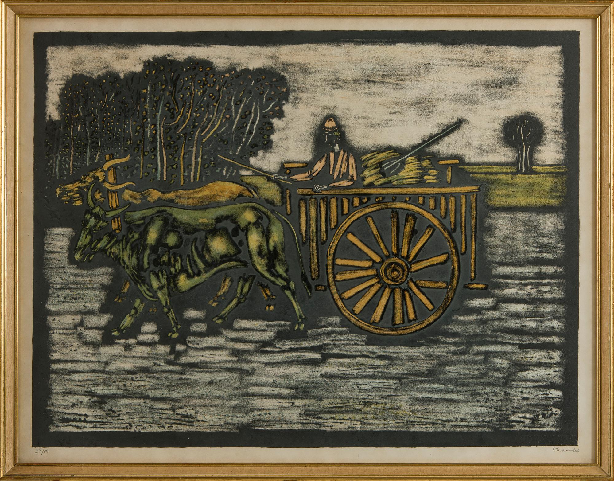 Vytautas Kasiulis, Man med oxvagn.