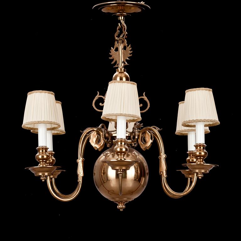 TAKKRONA, mässing, barockstil, 1900-talets första hälft, höjd ca 68 cm.