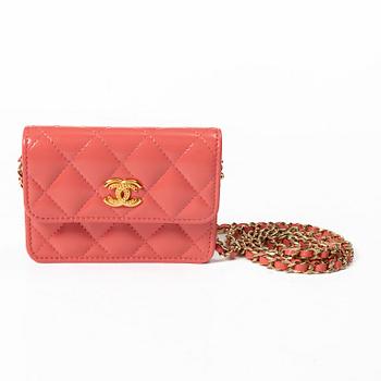 Chanel, väska, "Flap card holder/ wallet on chain".