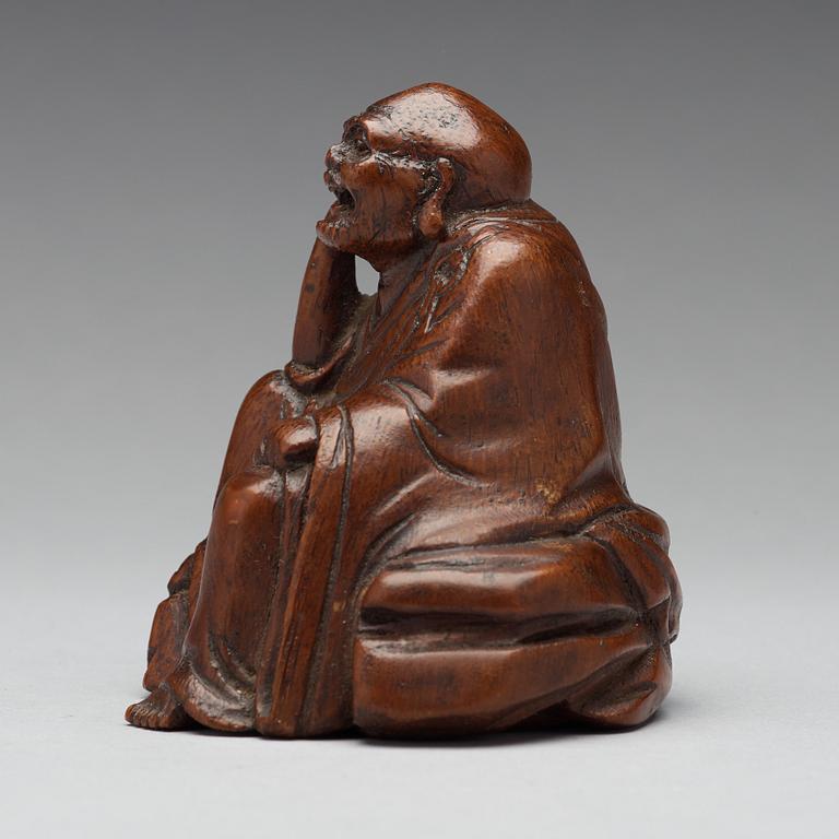 A bamboo scupture of an immortal, Qing dynasty.