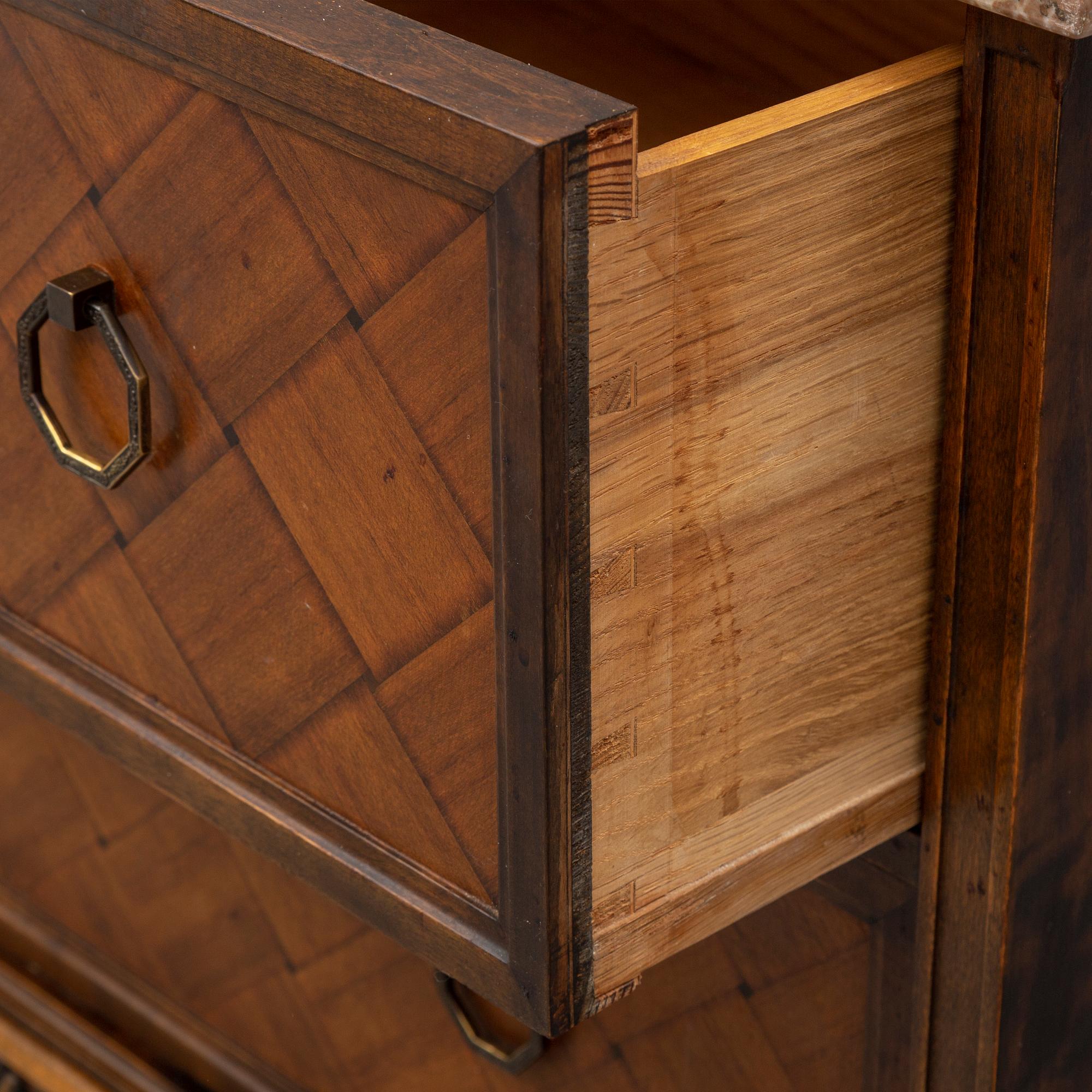 A mahogany and birch chest of drawers, Åtvidabergs Möbelfabrik, 1930's.