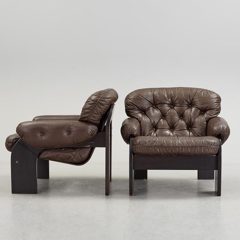 A pair of easy chairs by OY BJ Dahlqvist AB BD Furniture, Jakobstad, Finland.