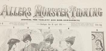 ALLERS MÖNSTERTIDNING samt NORDISK MÖNSTERTIDNING, 13 st. 1800-talets slut, samt 1900-talets början.