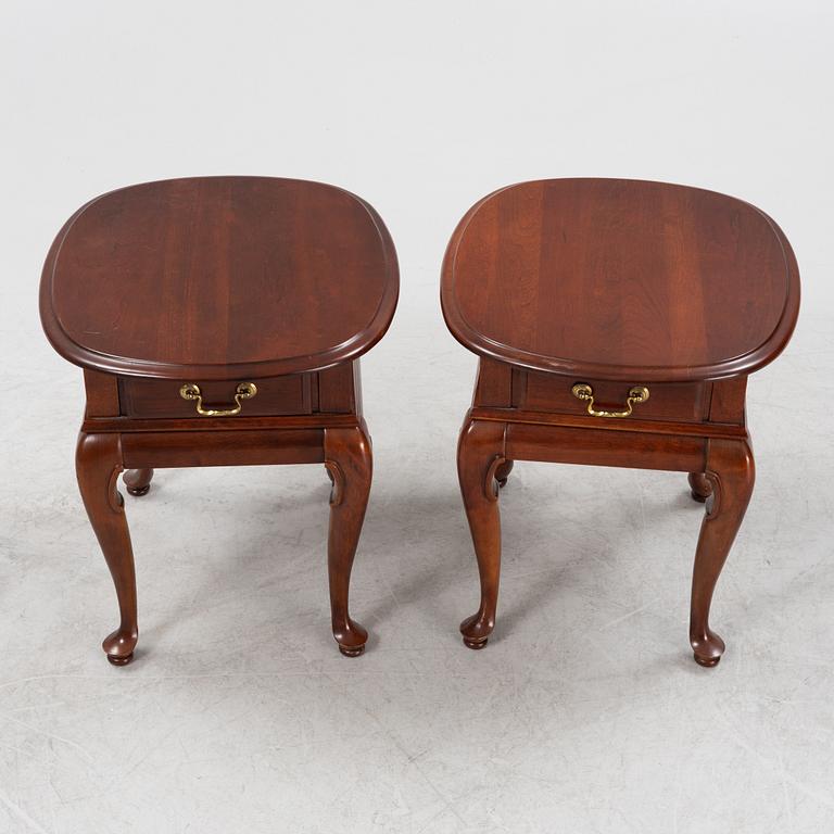 A pair of english style mahogany bedside tables, VIC, Canada, late 20th century.