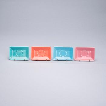 MOCCAKOPPAR med FAT, 4 st, keramik,  LBVYR Yves Rocher, Frankrike 1970-tal.