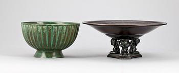 SKÅLAR, 2 st, brons, bl.a. Nils-Johan, 1930-tal.