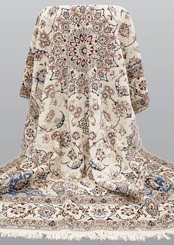 A carpet, Nain part silk so called 9 LAA, ca 368 x 259 cm.