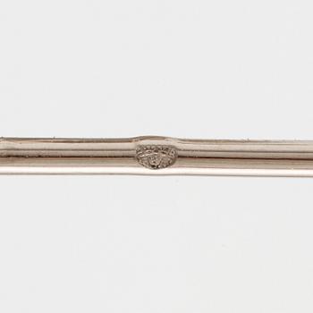 A brooch/double clip in platinum set with old- and eight cut diamonds.