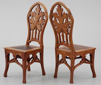 KARL TIRÉN, salongsmöblemang, 15 delar,  A.B Naeslunds Möbelfabrik i Umeå, jugend ca 1901.