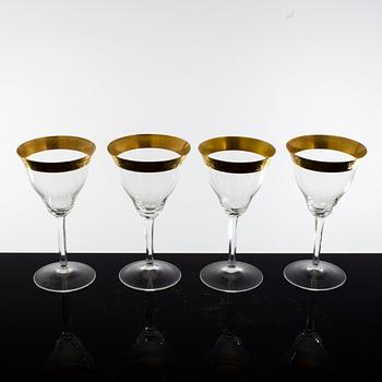 A lot of 18 wine glasses early 20th century.