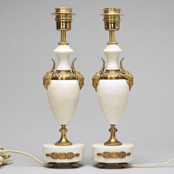 A pair of table lamps, 20th ct.