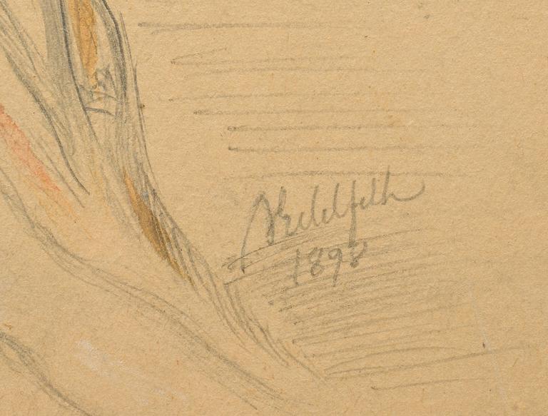 ALBERT EDELFELT, blandteknik, signerad och daterad 1898.