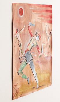 CO Hultén, gouache på papper med collage, monogramsignerad och daterad -37.