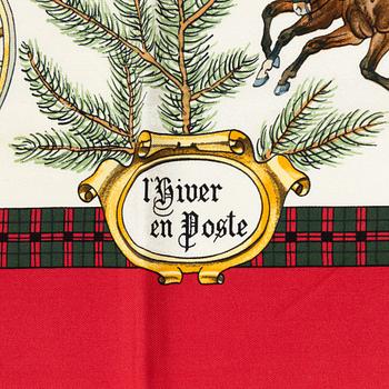 Hermès, scarf "L'Hiver en Poste".