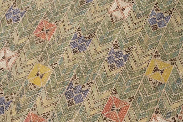 Märta Måås-Fjetterström, draperi, "Rågen", inplock på linnebotten, ca 246 x 147 cm, signerad MMF.