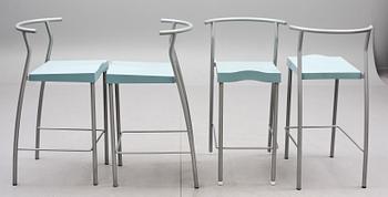 BARSTOLAR, 4 st, "Hi-Glob", Philippe Starck, Kartell. 1900-talets slut.