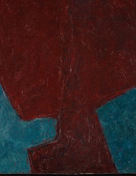 Serge Poliakoff, "Composition abstraite grenat et Bleu".