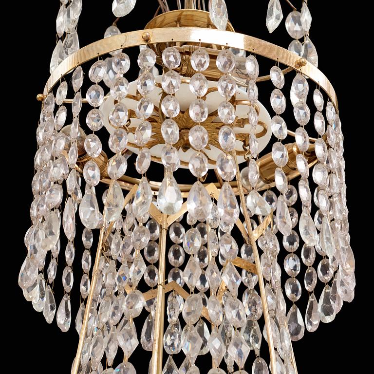 A late Gustavian seven-light chandelier, circa 1800.