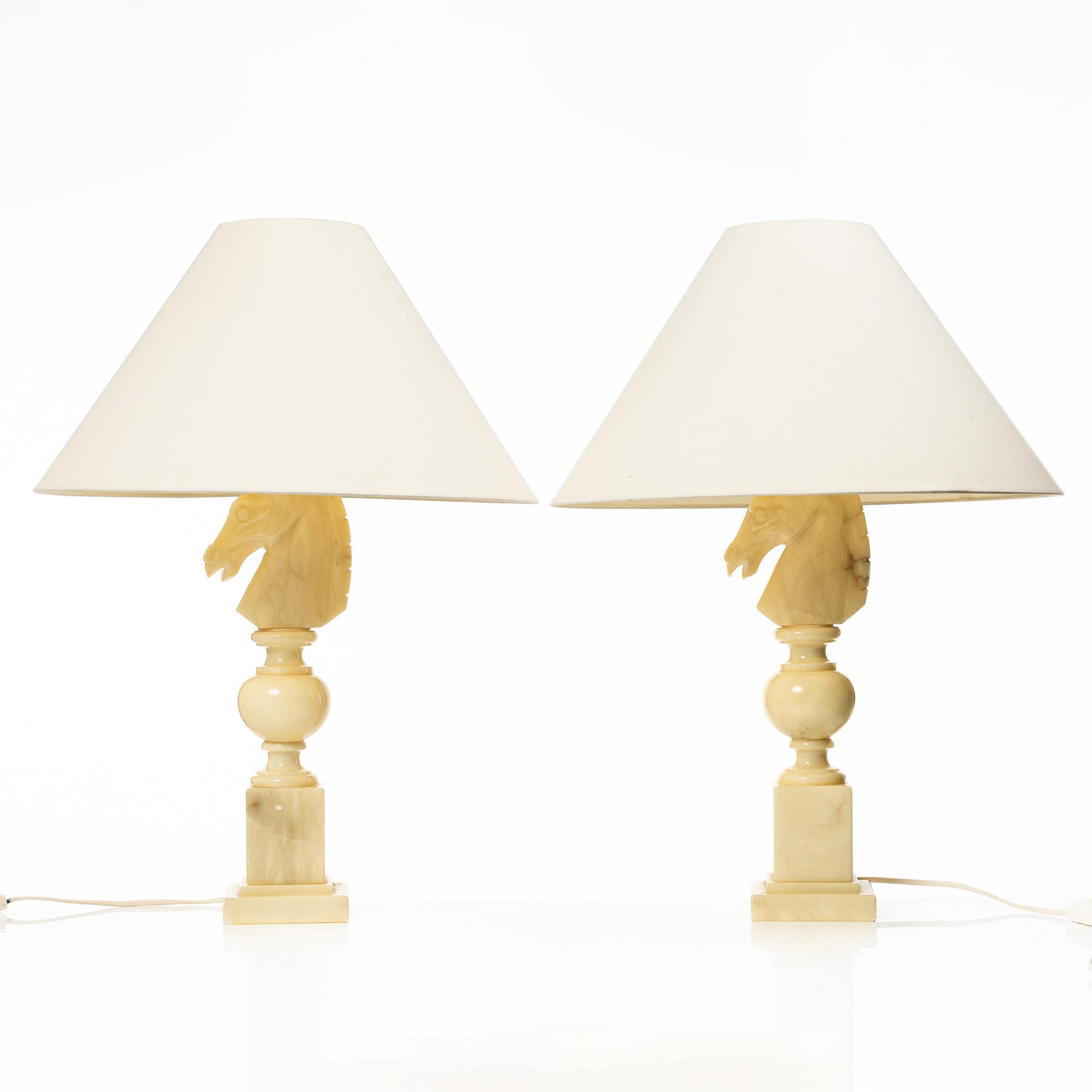 Bordslampor ett par, 1900-talets andra hälft, Italien.