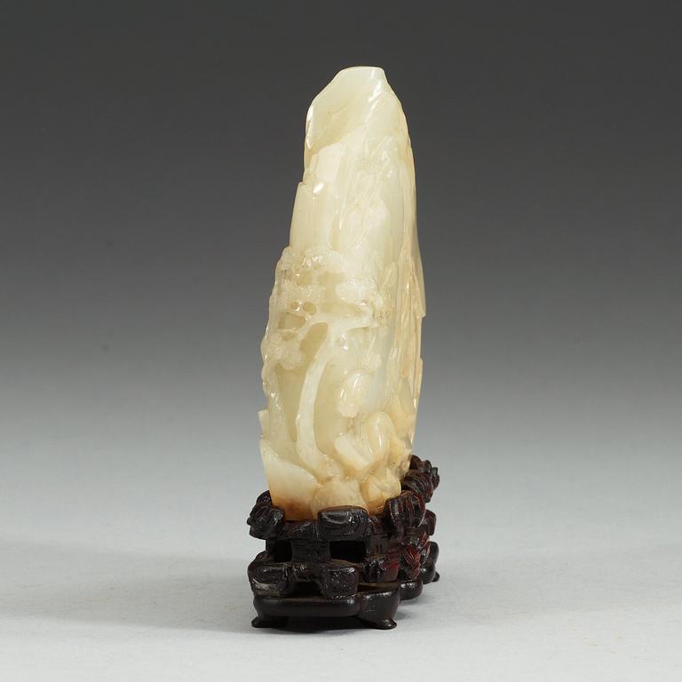 A Chinese nephrite rock carving.