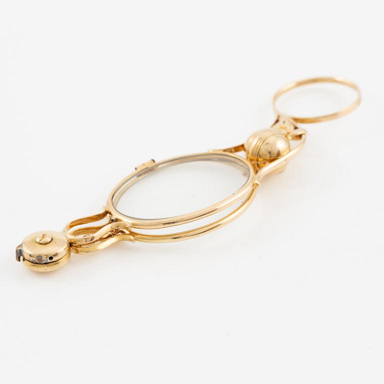 Lorngette, 18K gold with glass.