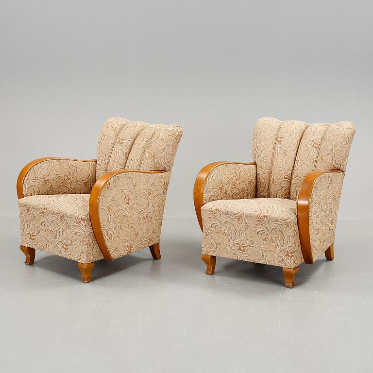 FÅTÖLJER, ett par, art déco, 1930/40-tal.