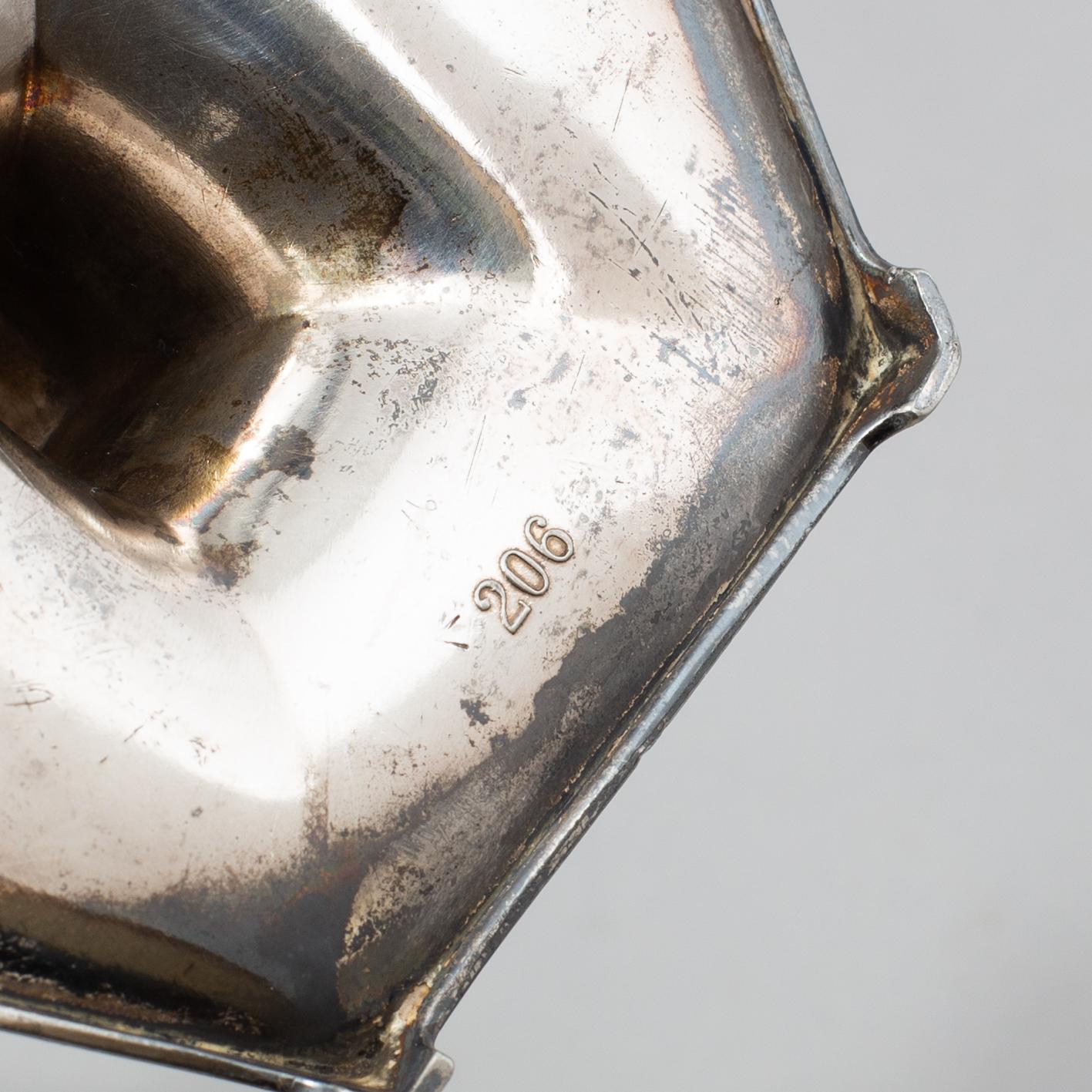 CANDLESTICKS, a pair, WMF (Württembergische Metallwarenfabrik), jugend, Germany, early 20th century.