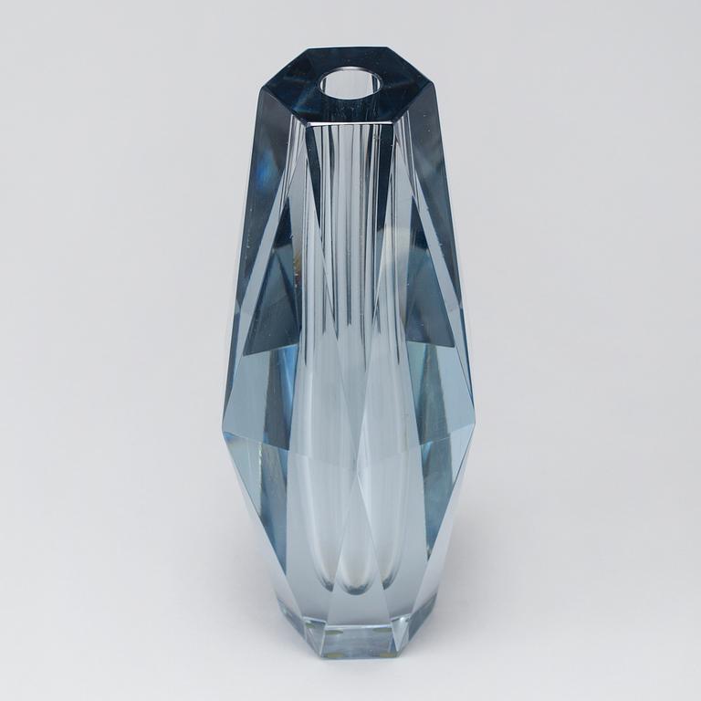 A glass vase by Strömbergshyttan.