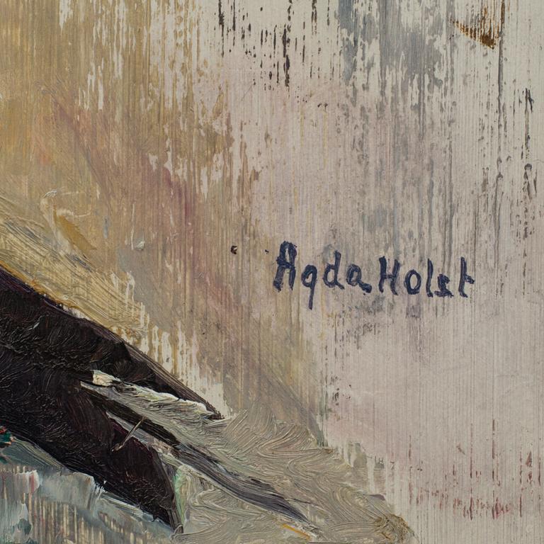 AGDA HOLST, oil on panel, signed,