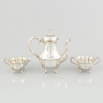 Kaffeservis, 3 delar, silver, rokokostil, Norge, 1935.