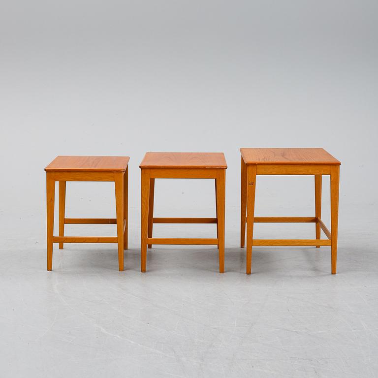 A 1950's teak nesting table.