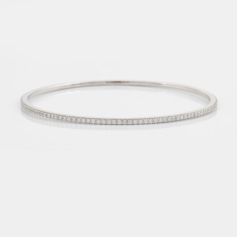 Brilliant cut diamond bangle.